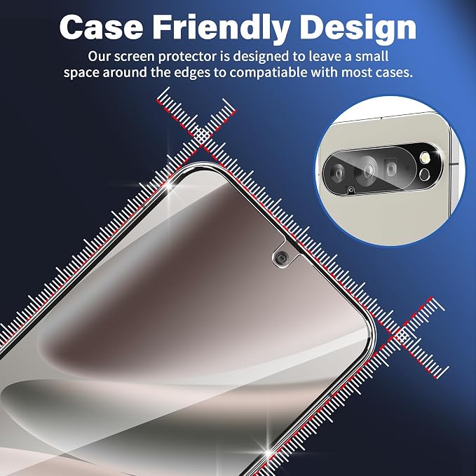 letosan 3 Pack for Google Pixel 10 Pro Screen Protector Tempered Glass + 3 Pack Camera Lens Protector, Military Grade Shatterproof, 9H Hardness, Fingerprint Unlock,Case Friendly 6.3 Inch - Image 6