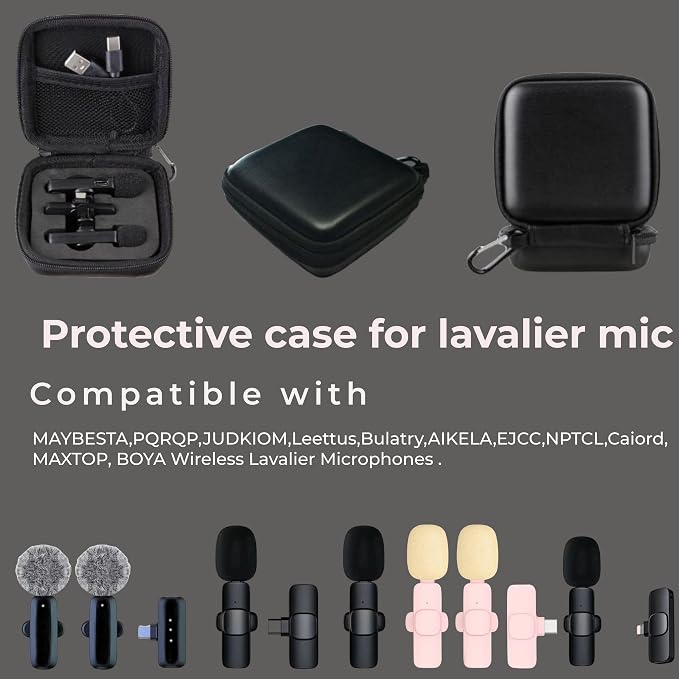 Wireless Lavalier Microphones Case for MAYBESTA,PQRQP,JUDKIOM,Leettus,Bulatry,AIKELA,EJCC,NPTCL,Caiord,MAXTOP, BOYA Wireless Lavalier Microphones - Image 4