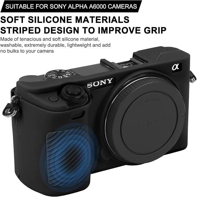Easy Hood Case for Sony Alpha A6000 ILCE-6000 Digital Camera, Black | Soft Silicone,Anti-Scratch,Dustproof,Shockproof,Slim Fit,Enhanced Grip,Camera Skin Protector Accessories Protective Cover - Image 2