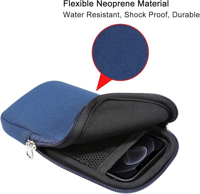 Phone Sleeve Case for iPhone 17 16 15 14 13 12 Pro, Galaxy S26 S25 S24 S23 | Neoprene Cell Phone Pouch for iPhone 17e 16e, SE 3rd, SE 2nd, 13 mini, iPhone 11 XR, with Neck Lanyard, Zipper Closure - Image 2
