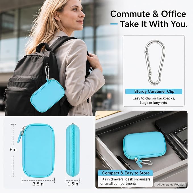ALKOO Flash Drive Case USB Storage Case, Thumb Drive Holder, Holds 8, Black | Hard Shell, 8 Elastic Slots for USB Drives and SD/Memory Cards, Portable Travel and Office Organizer, Case Only, Black - Image 7