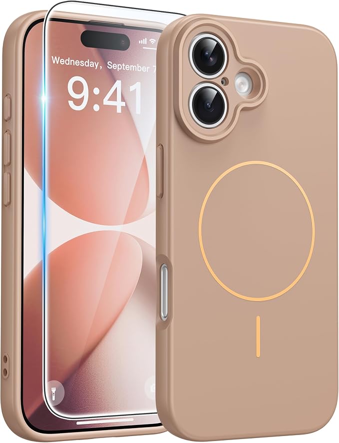 FNTCASE for iPhone 17 Case, Compatible with Magsafe, Glass Screen Protector | Full Camera Protection, Integrated Silicone Cases, 14FT Military Grade Drop Proof, Shockproof Protective Phone Cover by FNTCASE