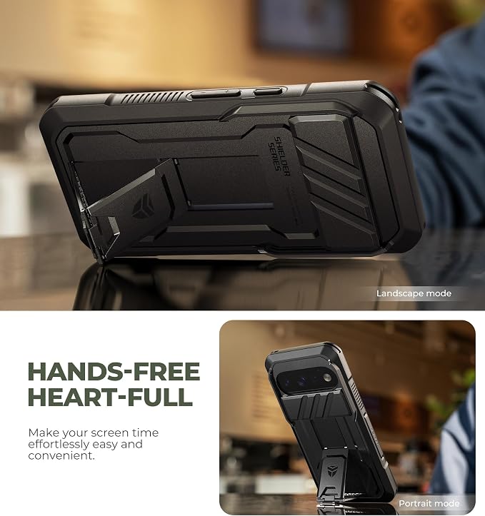 Dexnor for Google Pixel 11/11 Pro Case with Kickstand & Slide Camera Cover & 2 Front Frames & Built-in Screen Protector, Full-Body Shockproof Protective Cover Heavy-Duty Rugged Case,Black(2026) - Image 5