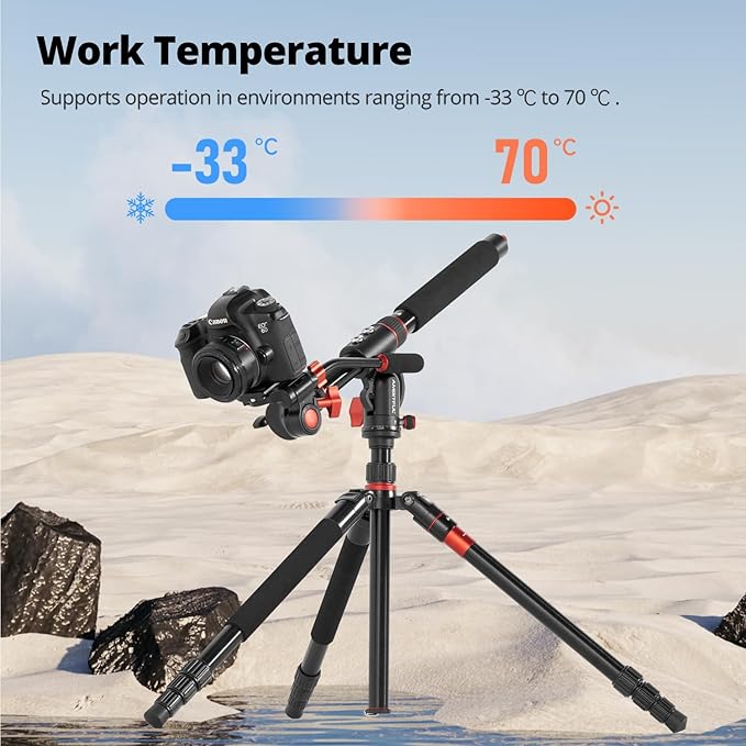 AMBITFUL 42" Tripod Extension Arm Heavy Duty Aluminum Horizontal Boom Arm | 18.9"-42" Adjustable Tripod Boom Arm with Sandbag,360° Rotatable Overhead Photography Arm for Camera, 22lbs Load Capacity - Image 4