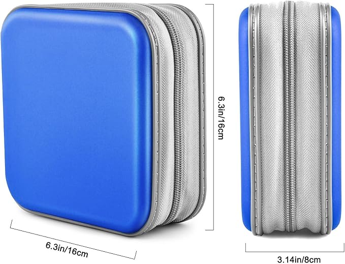 CD Case, DVD Case Wallet Holder Binder 48 Capacity CD/DVD Cases Storage Holder Binder Organizer Wallet Book for Car Home Travel (Blue) - Image 6