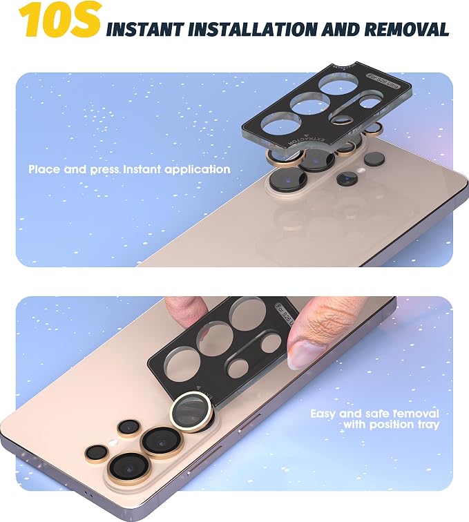 Orzero (2 Sets Camera Lens Protector for Samsung Galaxy S26 Ultra, [EZ Install] [Case-Friendly] 9H Tempered Glass Lens Cover, Military-Grade Shockproof, HD Clarity Anti-Glare (Gold) - Image 8