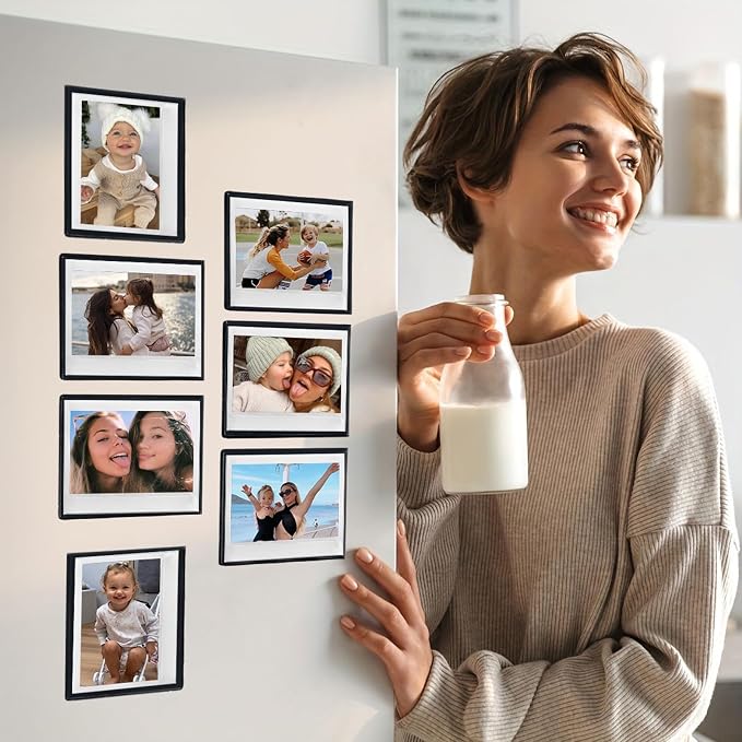 30 Pack Magnetic Picture Frame for Polaroid I-Type/Wide Camera Film | Fridge Magnetic Photo Frames for Polaroid I-Type/Now/Now+/Fujifilm Instax Wide/Wide 300/400 Instant Film Camera Films, Black - Image 6