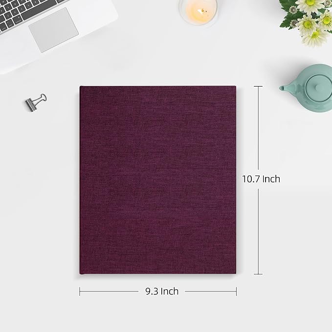 Mublalbum 2 Pack Small 8x10 Photo Album, 52 Pockets, Linen Cover,Purple | Linen Cover, Portable Mini Picture Book, Holds 52 Vertical Pockets for Artwork Postcards, Picture Storage - Image 2