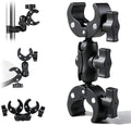 INNOLIFE Double Ball Head Camera Clamp - Adjustable Mounting Bracket with Pliers-Style Grips for Photo Studio Equipment, Light Stands, Reflectors, Monitors, and Golf Cart Crossbars（6inch） by High-qualityMMABoxingtrainingequipment
