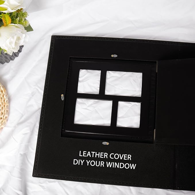 RECUTMS 1000 Photo Album 4x6 Pictures Leather Large Family Album Dark Green | Extra Large Capacity, Black Page, Horizontal and Vertical Pockets, Travel Wedding Christmas Photobook, DIY Cover Window - Image 3