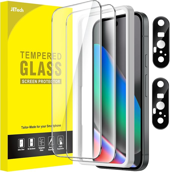 JETech Screen Protector for Google Pixel 10, 2+2 Pack | with Camera Lens Protector, HD Clear Tempered Glass, Anti-Scratch Protection, Easy Installation Tool by JETech