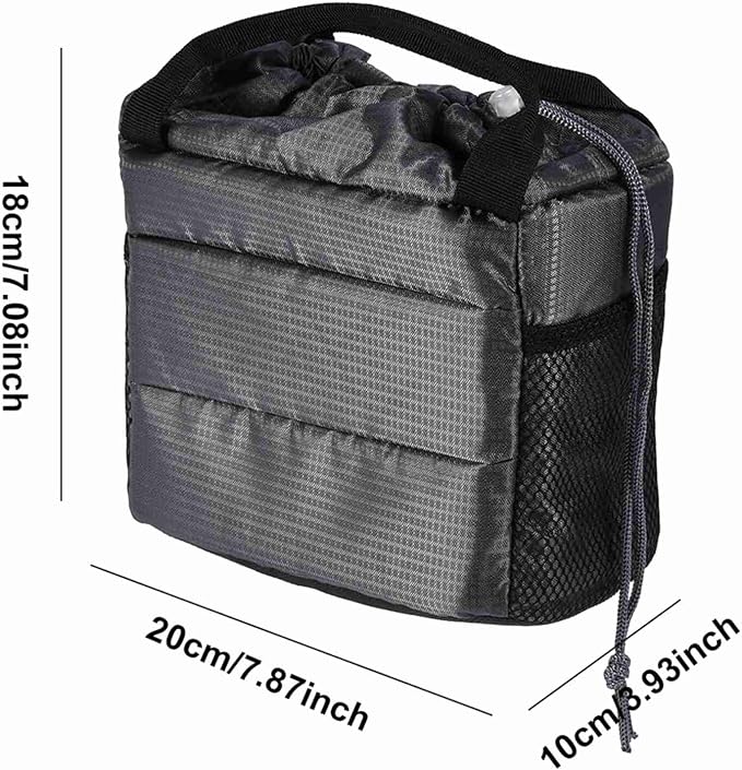 Acouto Camera Bag Only Polyester Insert Partition Camera Hand Bag Shockproof Padded Divider Cover Case for DSLR Camera Partition Bag (Grey) - Image 4