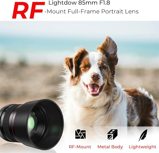 RF 85mm f1.8 Portrait Lens -MF for Canon EOS R6 Mark II/R5 Mark II/R5/R3/R7/R8/R10/RP/R6/R50/R1/R5 C/R50 V/R100/R/Ra - Manual Focus Medium Telephoto Mirrorless Cameras Lenses(RF Mount) - Image 2