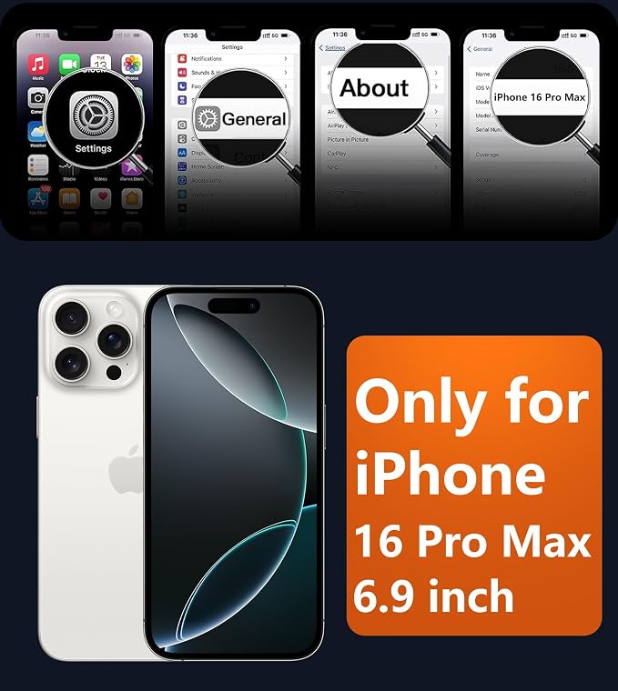 FNTCASE for iPhone 16 Pro Max Case, Fit for Magsafe, Translucent Matte Back | Magnetic Phone Cases, 14FT Military Grade Drop Proof, Slim Protective Phone Cover, Shockproof Bumper, Black - Image 2