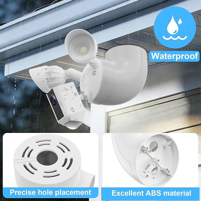 Eave Mount for Ring Floodlight Cam Wired Plus/Pro, Ring Smart Lighting Floodlight, Blink Wired Floodlight Cameras, Wyze Floodlight Camera V2/Pro and Roku Flood light Cam Mounting Bracket, Easy Install - Image 3