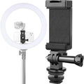 Anwenk Phone Holder Hot Shoe Mount Adapter with Cold Shoe Mount for Microphone/ Flash Light Compatible with Gopro Hero DJI Osmo Action Camera Smartphone, Attach on DSLR Camera / Ring Light/ Tripod by Anwenk