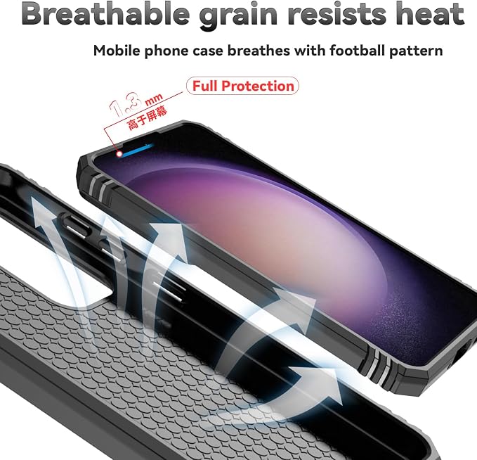 for Samsung Galaxy S24 Plus Case with Camera Lens Cover HD Screen Protector, Military-Grade Drop Tested Magnetic Ring Holder Kickstand Protective Phone Case for Samsung Galaxy S24 Plus (Black) - Image 9
