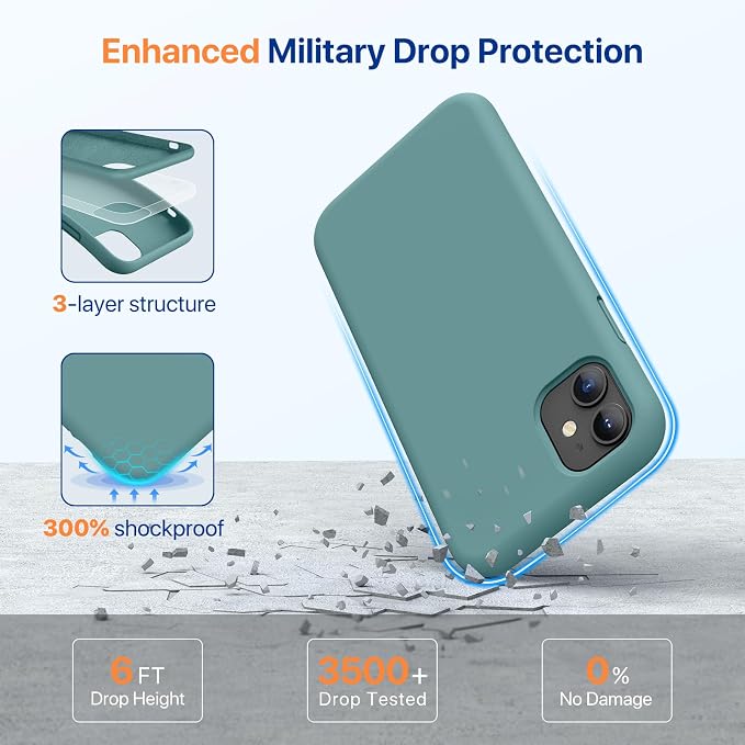 Miracase Silicone for iPhone 11 Phone Case, Midnight Green | Soft Anti-Scratch Microfiber Lining, Premium Silicone Cover Shockproof Drop Protection Phone Case for 11 - Image 3