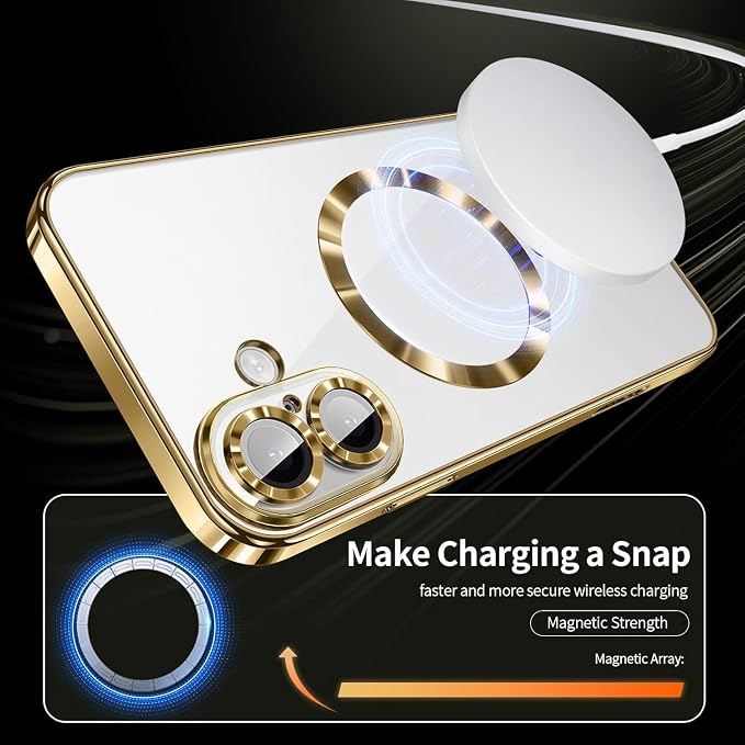 Magnetic Glossy Case for iPhone 17,iPhone17 Phone Case Slim Clear Luxury with Screen Protector & Camera Protector [Compatible with MagSafe], Shockproof Cover for iPhone Case 17-Dark Green - Image 6