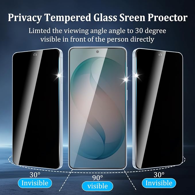 2+2 Pack Privacy Screen Protector for Samsung Galaxy S26 Plus | With Camera Lens Protectors, 9H Tempered Glass, Anti-Spy, Case Friendly - Image 7