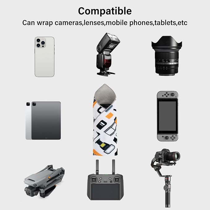 Camera Wrap, Protective Wrap Anti-Scratch Lens pouche, Magic Self-Adhesive Cloth, Universal Storage Cloth for DSLR, Smartphones, Laptops, electronics,Cosmetic,whatever you need to protect - Image 6