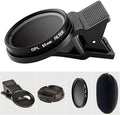 52mm CPL Polarized Phone Camera Lens, Universal Clip On CPL Phone Filter Lens, HD Optical Glass Polarized Lens for iPhone Samsung Most Phones, Anti-Glare Camera Lens for Photography by VLUOO