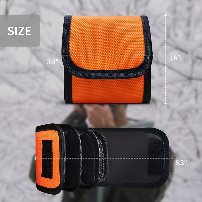 Professional Photography Filter Bag, 3-Pocket Camera Lens Filter Bag Entrainment, Waterproof And Dustproof Anti-Fall Design Suitable for 25mm-58m Filters, Pack of 2 (Orange) - Image 3