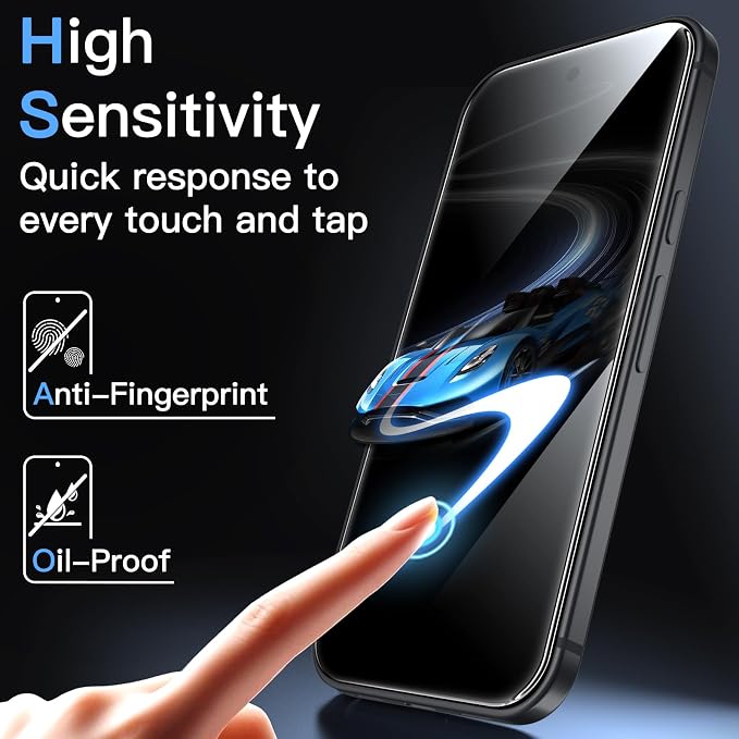 JETech Screen Protector with Lens Protector for Google Pixel 11, 2+2 Pack | 9H+ Shatterproof Tempered Glass, Easy Installation, Fingerprint Unlock Compatible, High Clarity, Anti-Fingerprint - Image 7