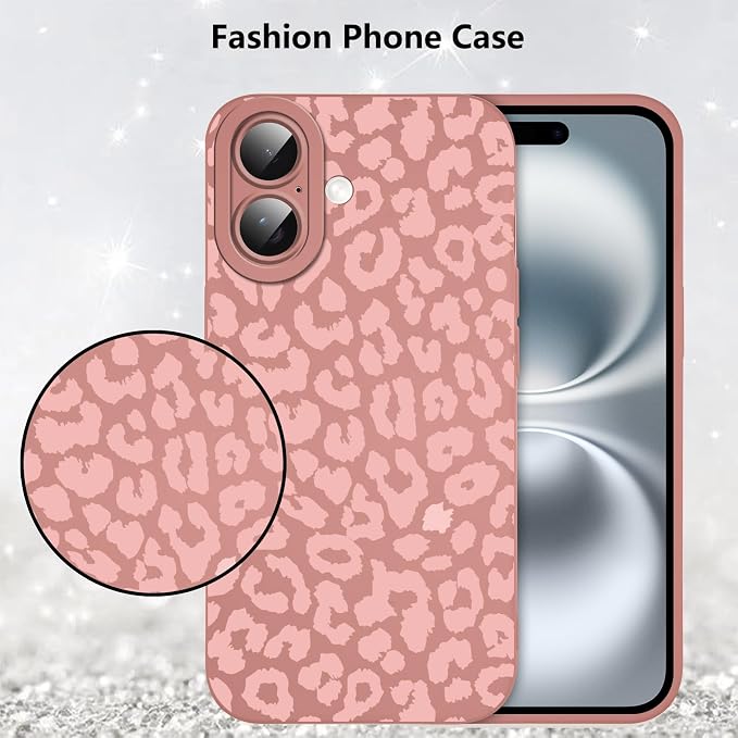 Cute Pink Cheetah Print Phone Case for iPhone 16 6.1" | Aesthetic Leopard Pattern Design Cover Full Camera Lens Protective Shockproof Soft Slim TPU Funda for Women Girls - Image 6
