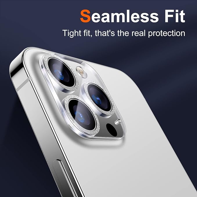 UniqueMe 3 Pack for iPhone 14 Pro Max/14 Pro Camera Lens Protector-Silver | Scratch-Resistant, Case Friendly - Image 8