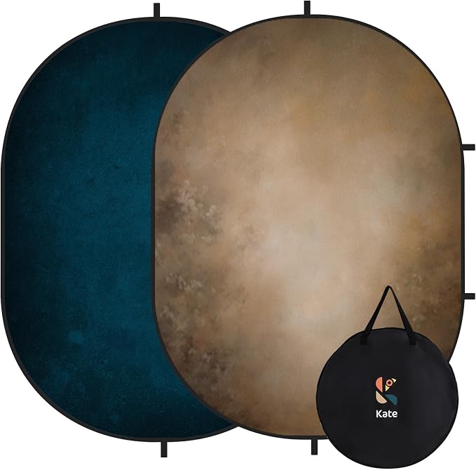 Kate Collapsible Backdrop Brown Blue Pop Up Portable Background 278 | Brown Blue Collapsible Backdrop 5'x6.5' Pop Up Backdrops,for Photography, Self Tape, and Live Streaming. by KateBackdropforPhotography
