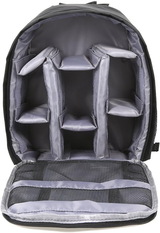 Docooler Grey Backpack - Waterproof Camera Bag, Small DSLR Camera Backpack with Customizable Interior, for Canon Sony - 33 * 26.5 * 12.5cm / 12.99 * 10.43 * 4.92 inches | with Customizable Interior for Canon Sony - 33 * 26.5 * 12.5cm / 12.99 * 10.43 * ... - Image 2