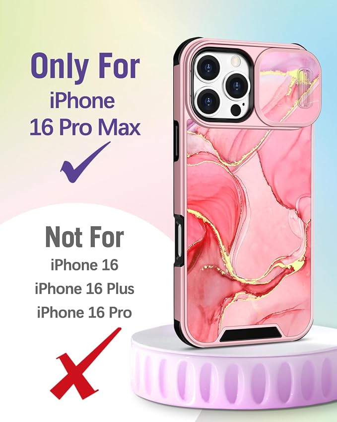 Buleens for iPhone 16 Pro Max Case 6.9 Inch - with Ring Stand & Camera Cover Aesthetic Cute Designed for Women Girls Pretty Girly Fashion Teens Phone Case for iPhone 16 Pro Max Compatible with Magsafe - Image 2