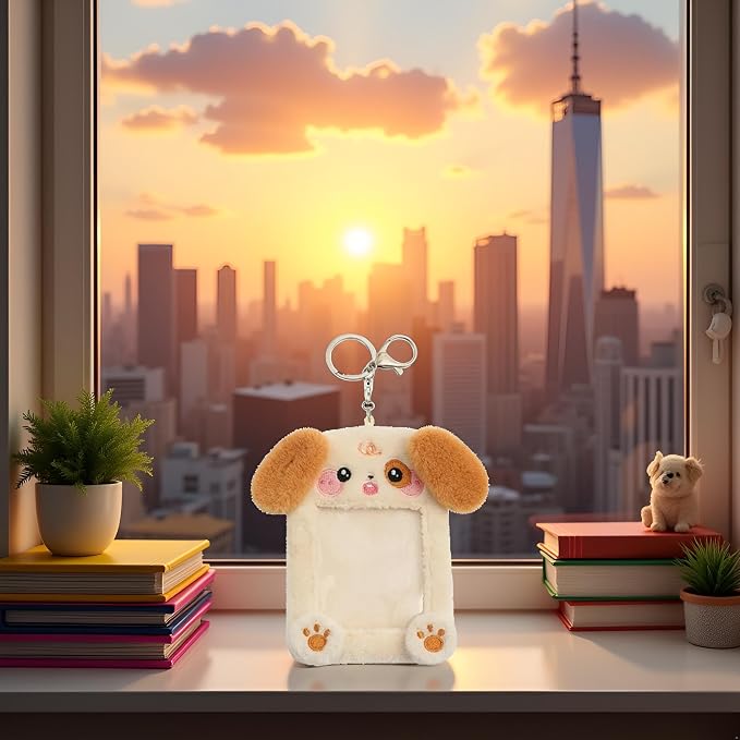 Brown Plush Card Holder Cartoon Cat Card Holder Protective Cover Photo Album Plush Photoelectric Card Idol Id Card Photo Frame and Accessories - Image 5