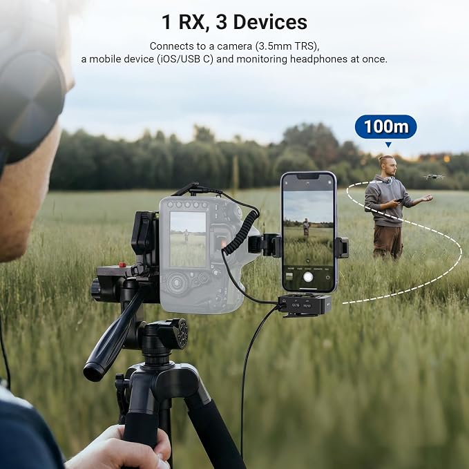 NEEWER CM26 Pro AI Wireless Microphone Compatible with iPhone Android Phone Camera PC, Lavalier Lapel Mic DSP/MCU Noise Cancellation Mute Gain Low Cut 48KHz/24Bit 88dB SNR 50H Battery 100m Range - Image 6