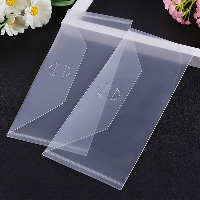 CYFUN DESIGN 30 Pieces Clear Stamp and Die Storage Bag, Resealable Plastic Die Storage Pocket Large Die Cuts Stencil Storage Pockets for Card Making DIY Scrapbooking,9.4x3.9 Inch - Image 2