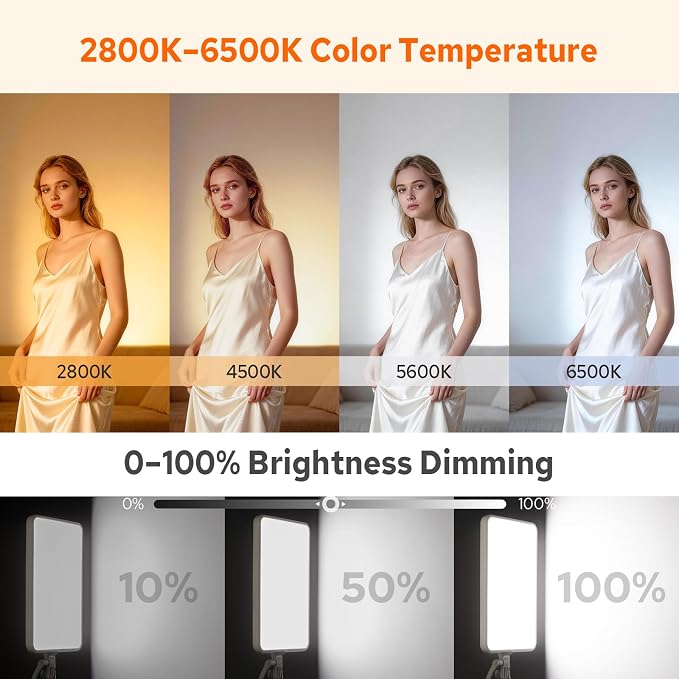 Godox LP800Bi 85W Bi-Color LED Video Light w/Stand, 2800K-6500K, 0-100% Dimmable LED Panel Light, 180°Adjustable Angle, APP Control, CRI96+ TLCI98+, Studio Soft Light for Video Photography - Image 8