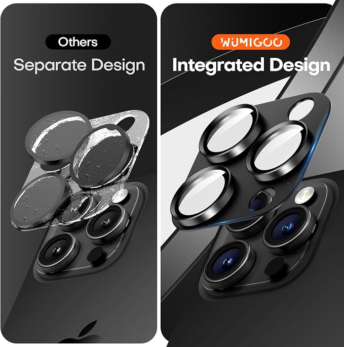 Camera Lens Protector for iPhone 16/15/14 Pro Max & 16/15/14 Pro | Black Titanium, Aluminum Alloy, 9H+ Glass Camera Cover, Nano Reinforced Adhesive, Anti-Drop, Anti-Scratch, Case Friendly - Image 2