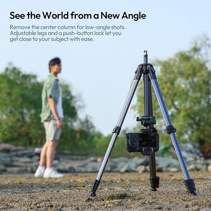 ULANZI Ombra ⅡCamera Tripod 61.5 Inch, 360° Ball Head Travel Tripod Stand with Uka Quick Release Plate for DSLR Sony Canon Fujifilm Camera Smartphone Vlogging Photography with Phone Mount Carry Bag - Image 8