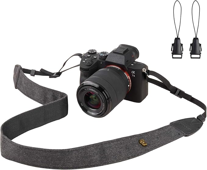 Camera Strap Canvas Black Shoulder Strap with Quick Release Buckles | Adjustable Vintage Neck Shoulder Carrying Strap for DSLR SLR Most Digital Cameras - Image 9