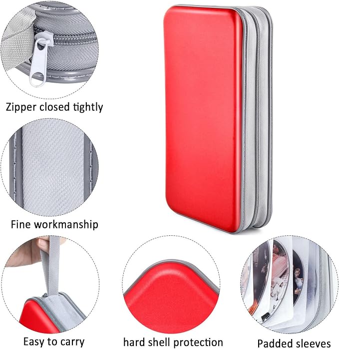 96‑Capacity Hard Plastic CD/DVD Binder for Car, Home & Travel | Zipper‑DVD Organizer, Scratch‑Resistant Sleeves Shield Discs From Dust & Damp; Stores Music, Video, Gaming & Blu‑ray Discs - Image 2
