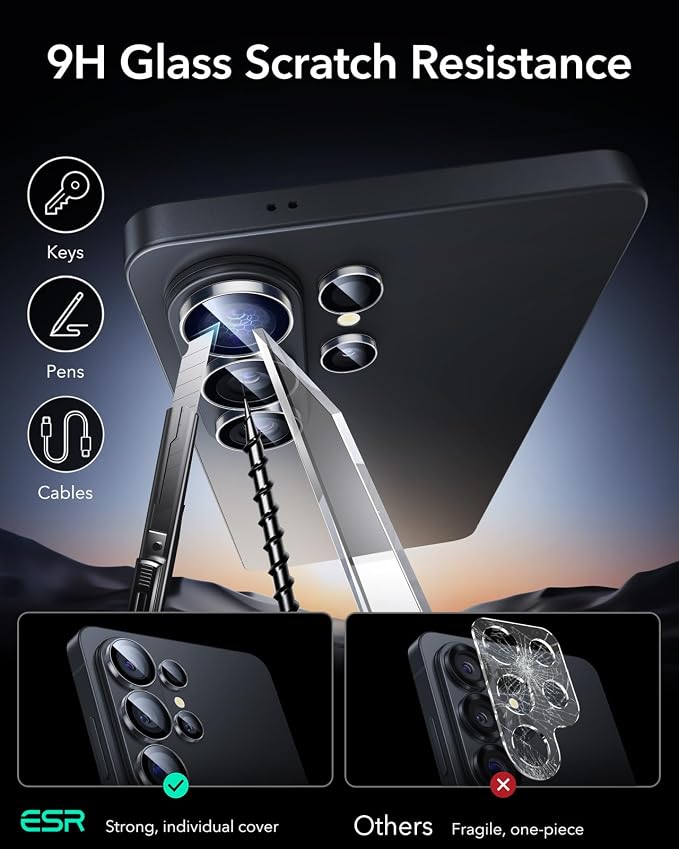 ESR for Samsung Galaxy S26 Ultra Camera Lens Protector, 1 Pack, Clear | Individual Camera Cover, 9H Tempered Glass, Original Camera Clarity, Scratch-Resistant, Case Friendly - Image 6