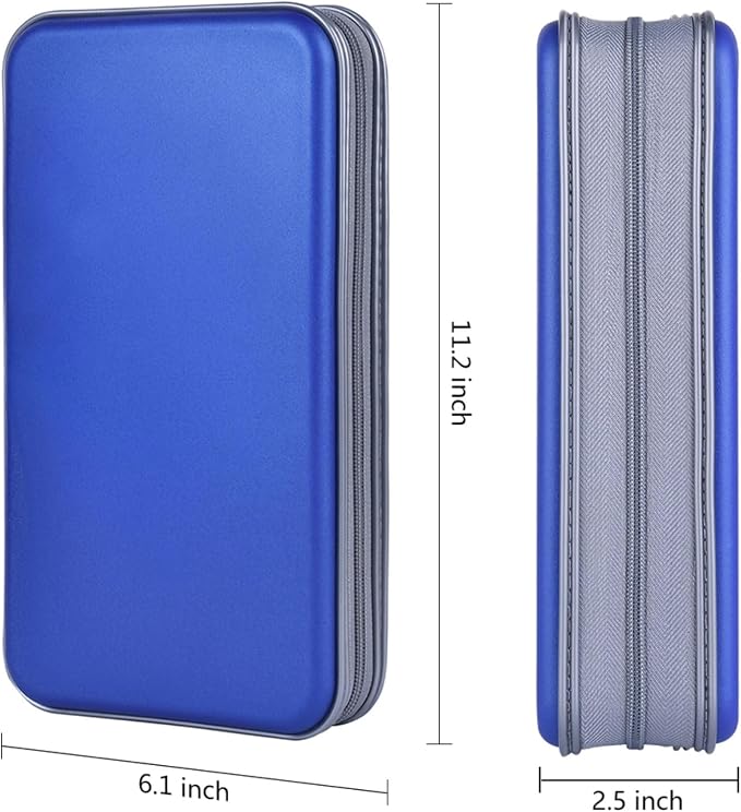 alavisxf xx CD Case, 96 Capacity Hard Plastic Organizer Wallet for Car | CD DVD Holder, Portable Hand Strap, Zipper Closure, Anti-Slip Scratch-Resistant Sleeves, Disc Storage, for Home Office Travel - Image 4