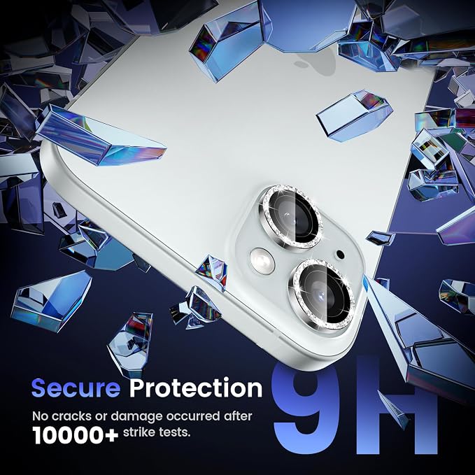 Tensea for iPhone 15/15 Plus Camera Lens Protector Bling, Camera Cover | 9H Tempered Glass Camera Screen Protector, Metal Individual Ring for iPhone15 6.1inch/ 15Plus 6.7inch, HD Clear, Easy Install - Image 4