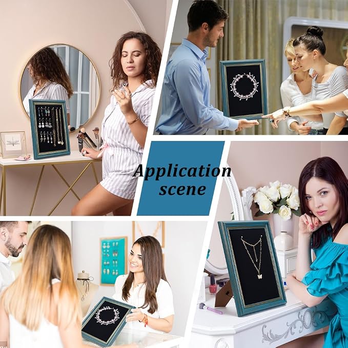 1Pcs Vintage Jewelry Display Stand, Jewelry Rack Photo Frame Shaped Earrings Display Holder with Pins Necklace Earring Ring Holder for Selling Vendors Boutique Women Gift - Image 6