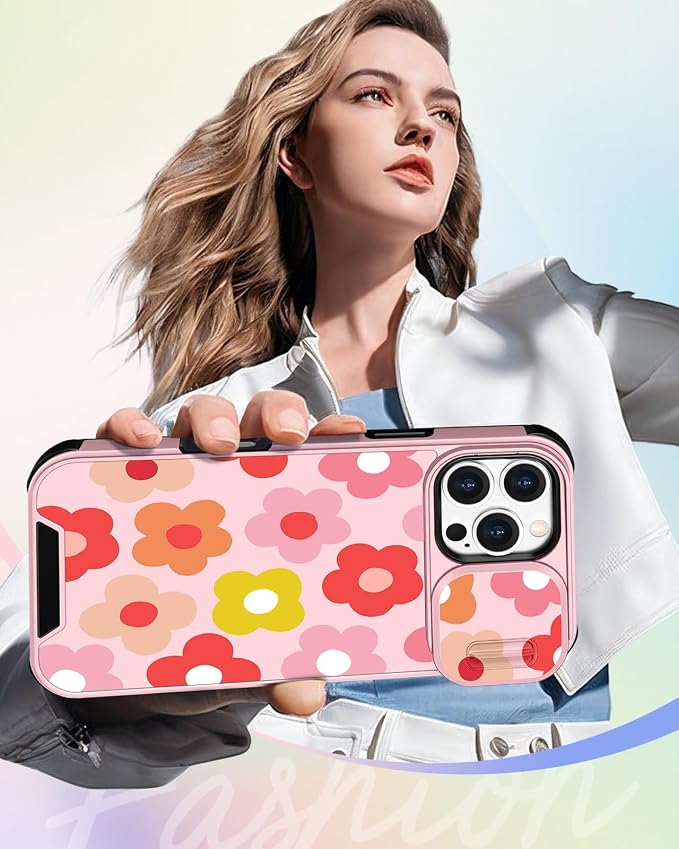 Buleens for iPhone 16 Pro Max Case 6.9 Inch - with Ring Stand & Camera Cover Aesthetic Cute Designed Women Girls Pretty Girly Floral Flowers Phone Case for iPhone 16 Pro Max Compatible with Magsafe - Image 6