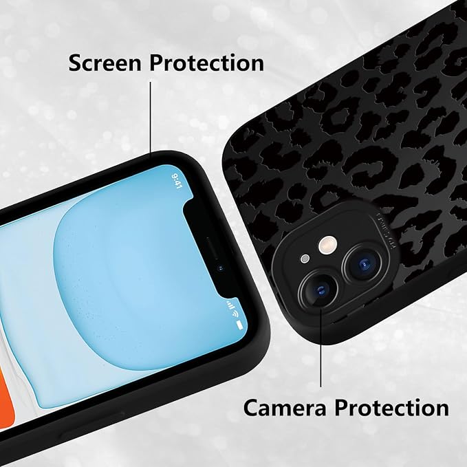 Cute Black Cheetah Print Phone Case for iPhone 11 6.1" | Aesthetic Leopard Pattern Design Cover Full Camera Lens Protective Shockproof Soft Slim TPU Funda for Men Women Girls - Image 5