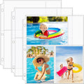 MaxGear 30 Pack 4x6 Photo Sleeves for 3 Ring Binder (180 Pictures),3 Pocket | Heavy-Duty Archival Page Protectors, Clear Photo Album Refill Pages, Plastic Postcard Sleeves, Recipe Card Binder Inserts by MaxGear