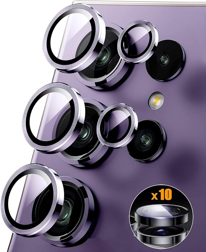 2 Set for Samsung Galaxy S25 Ultra 5G 2025 Camera Lens Protector, Samsung S 25 Ultra 9H Tempered Glass Camera Protector,[Ultra HD] [Anti Scratch] Camera Cover for Galaxy S25 Ultra,Purple by Unknown