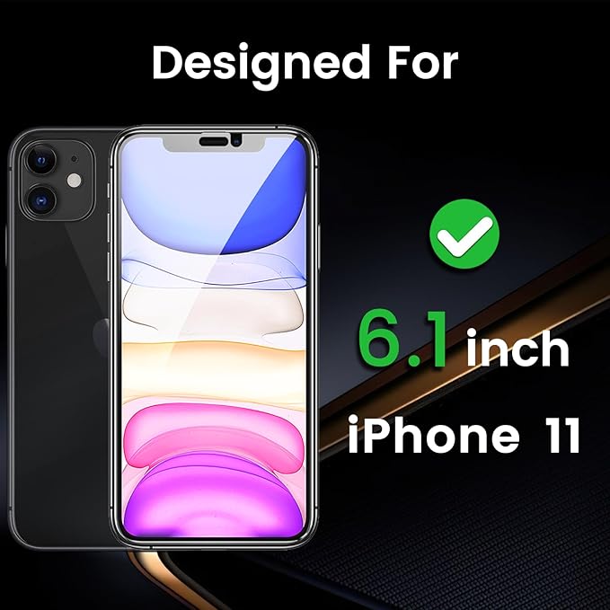 Romkasi 3 Pack Privacy Screen Protector for iPhone 11 6.1 Inch with 3 Pack Camera Lens Protector, Anti Spy Tempered Glass Film, Anti-Scratch, Touch Sensitive, Case Friendly - Image 3